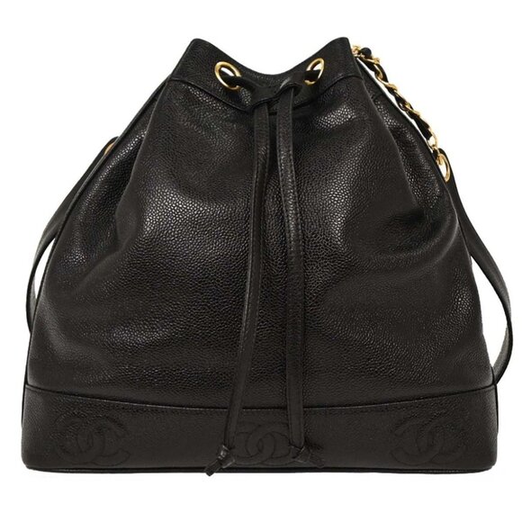 Chanel Black Calfskin Triple CC Bucket Shoulder Bag - Picture 1 of 10